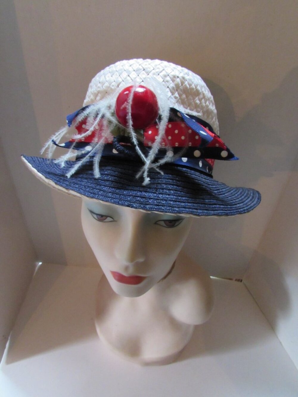 Vintage 1976 Era Patriotic Red White Blue Hat